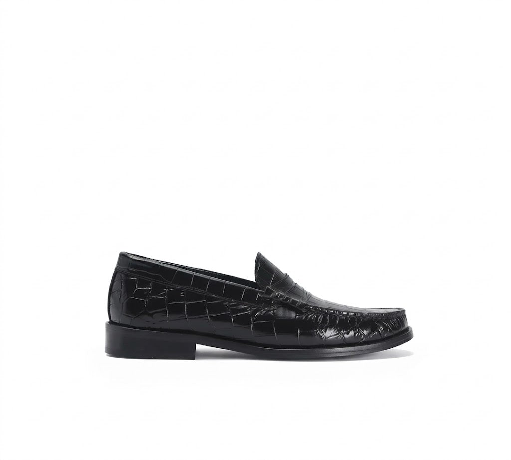 Mocasín coco piel negro