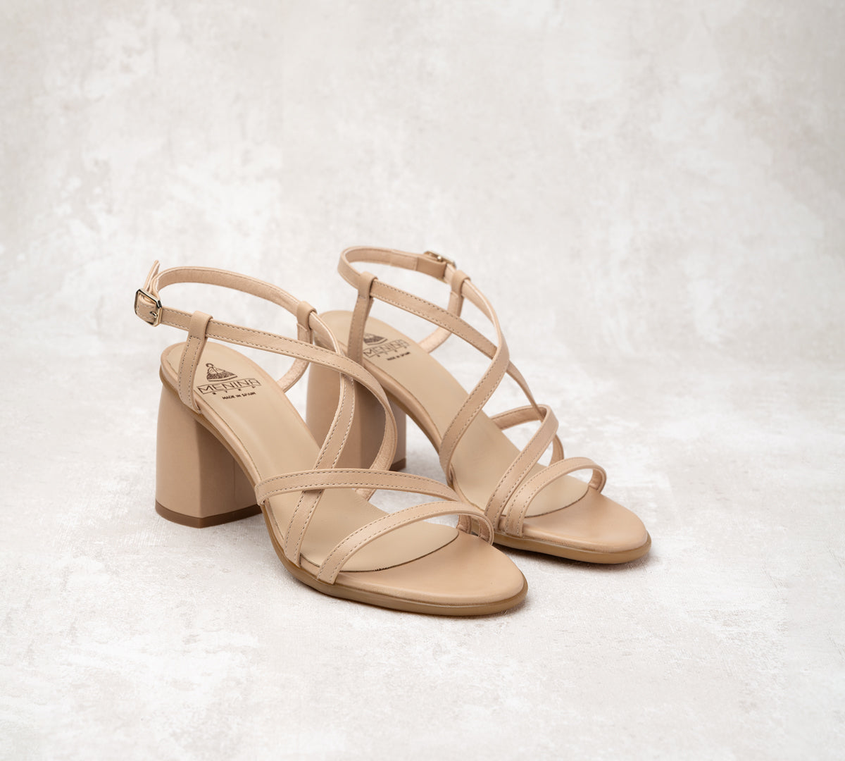 Cloe Gold Leather High-Heel Sandal