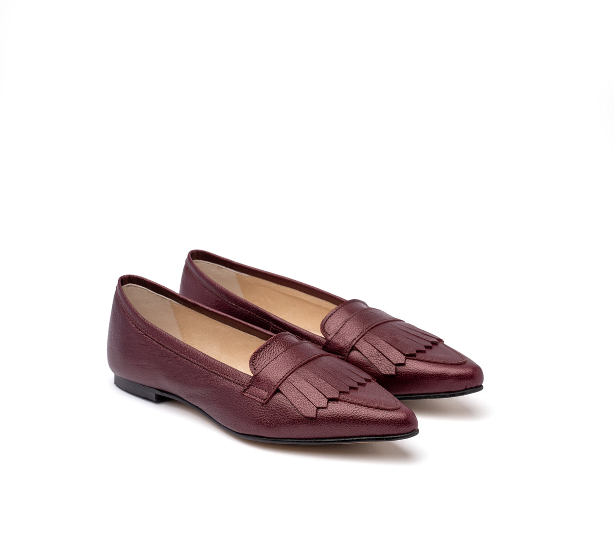 Sandrine burgundy trim