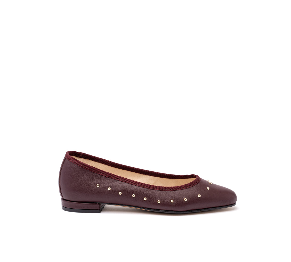 Sandrine burgundy trim