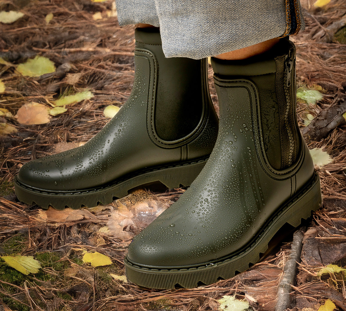 Botín de lluvia Kaki