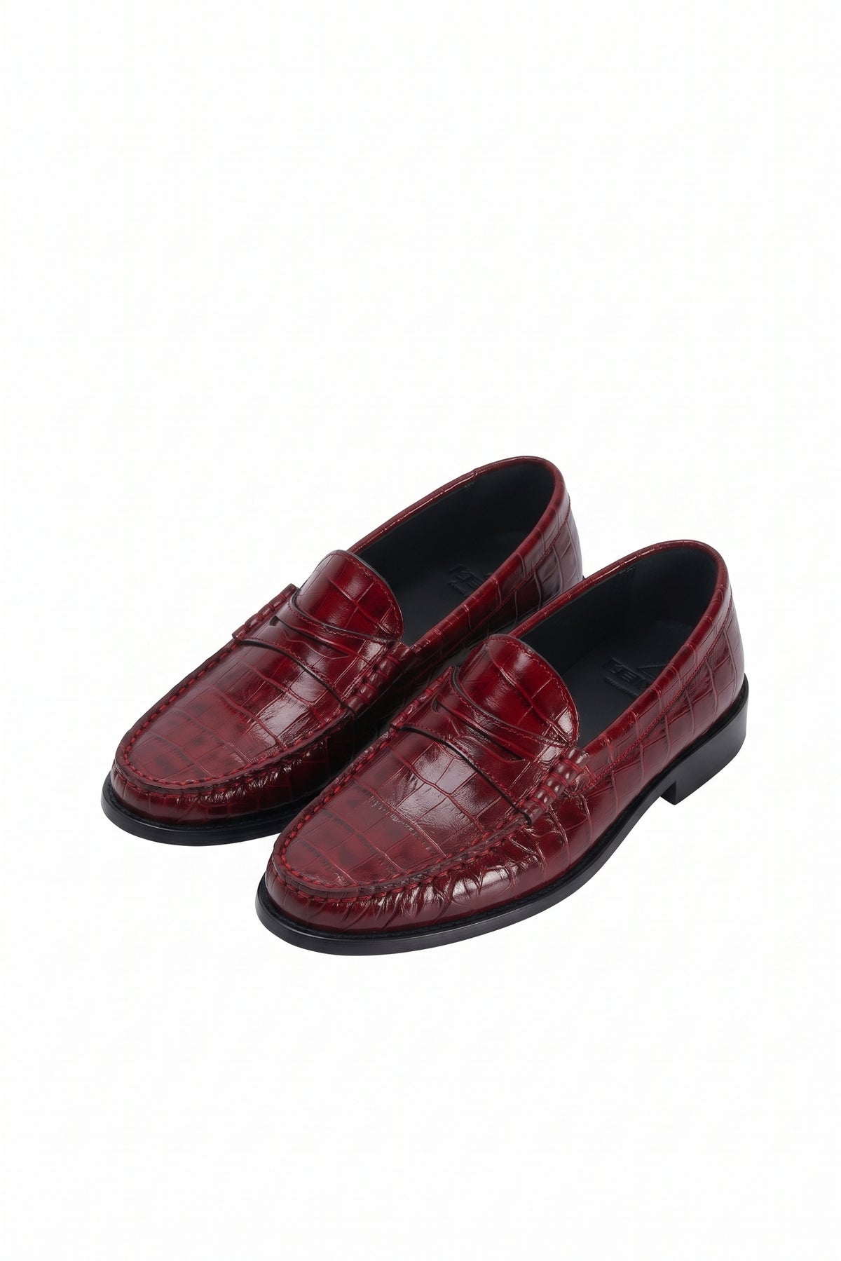Mocasín coco piel burdeos