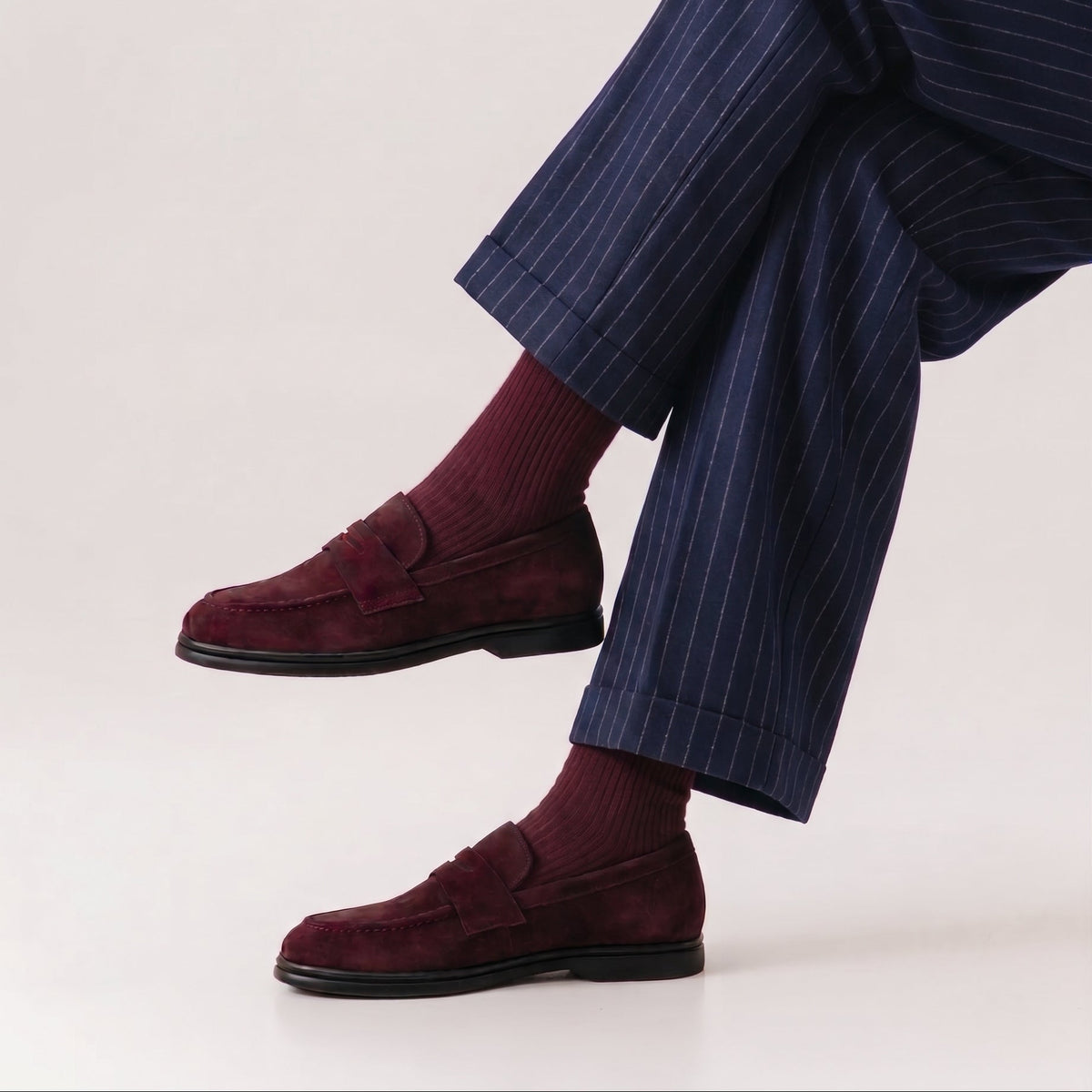 Mocasín Oxford Serraje Burdeos