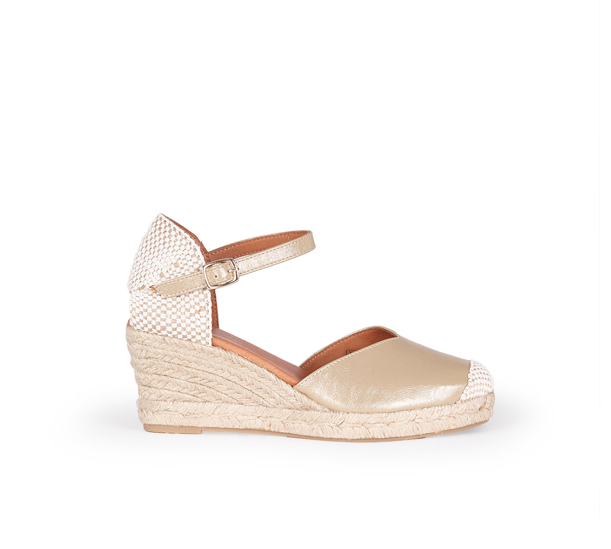 Cuña Jimena 5CM Piel Platino Mate