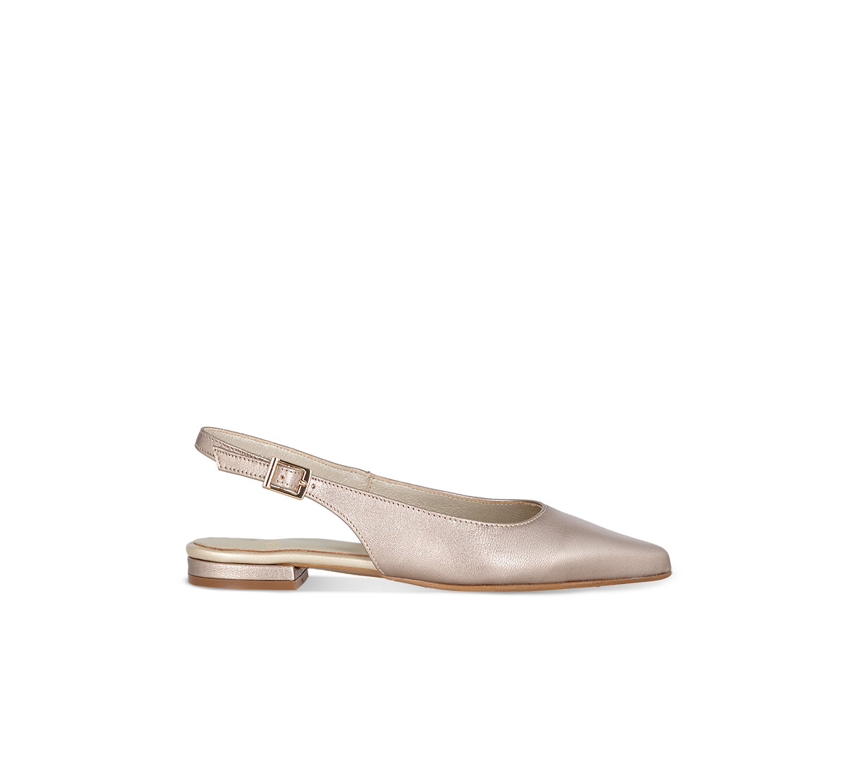 Ibiza Gold Leather Ballerinas