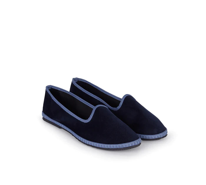 Furlane Slipper in Blue Velvet