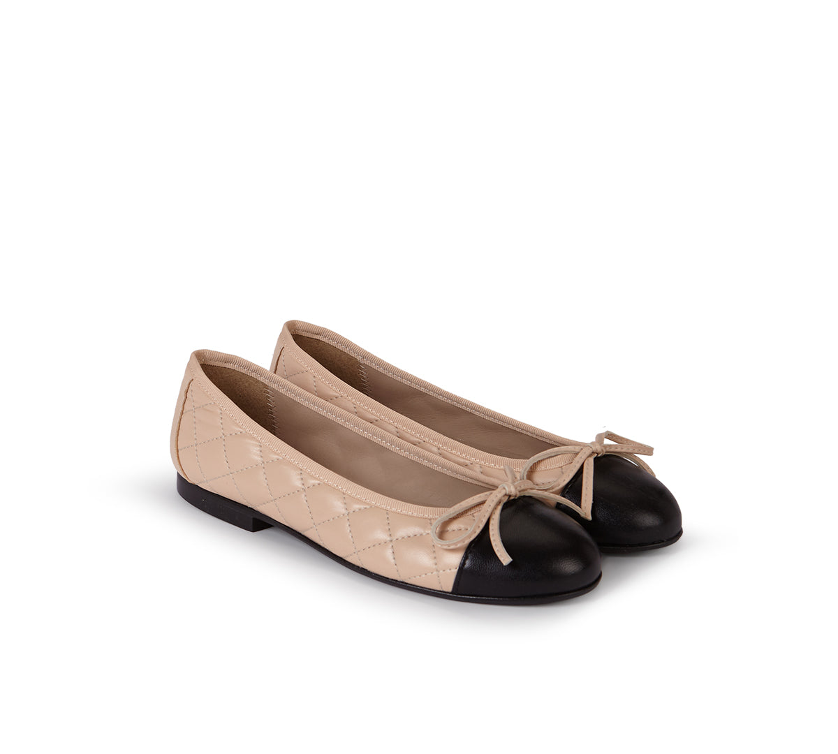 Bailarina chester beige punta negro
