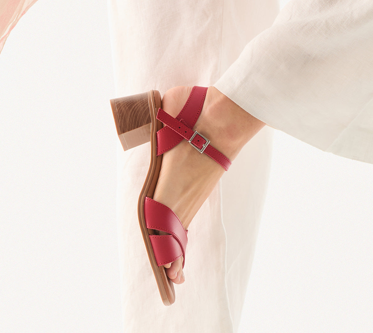 Sandalia Bea piel rojo