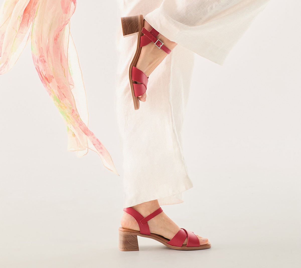 Sandalia Bea piel rojo