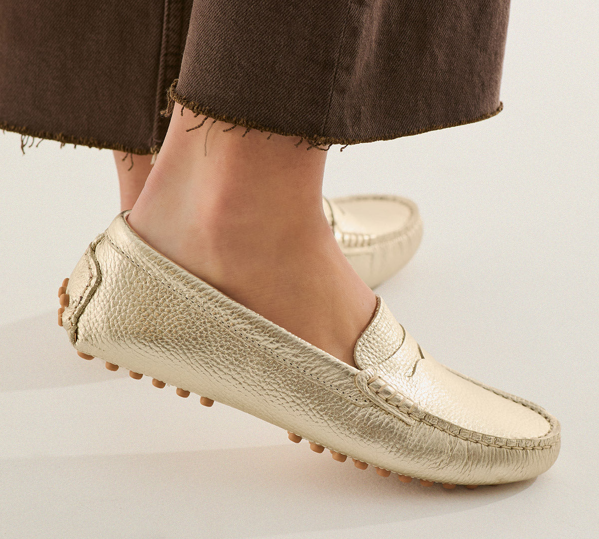 Mocasines Oporto piel metalizada