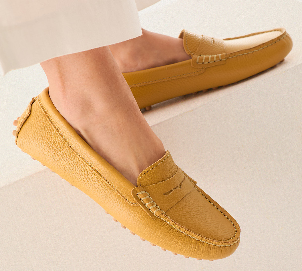 Mocasines Oporto piel mostaza