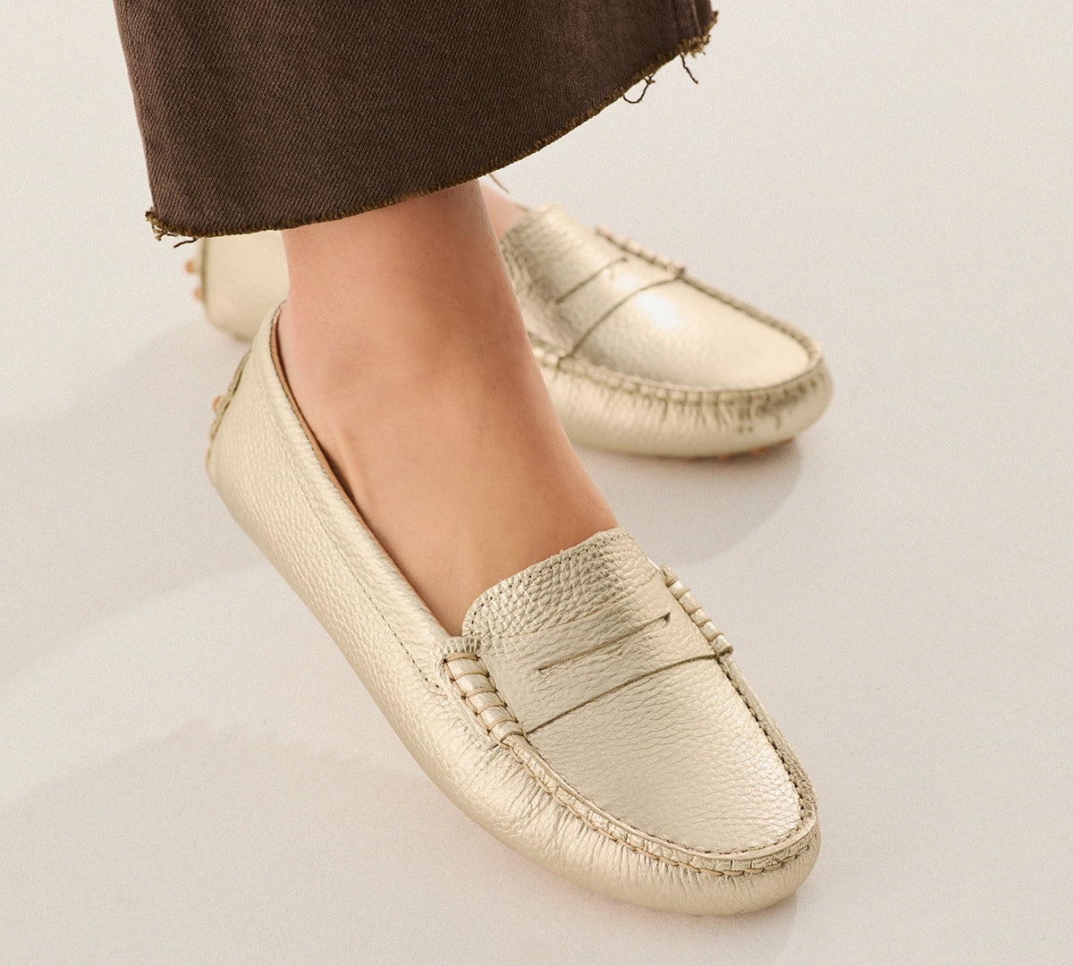 Mocasines Oporto piel metalizada