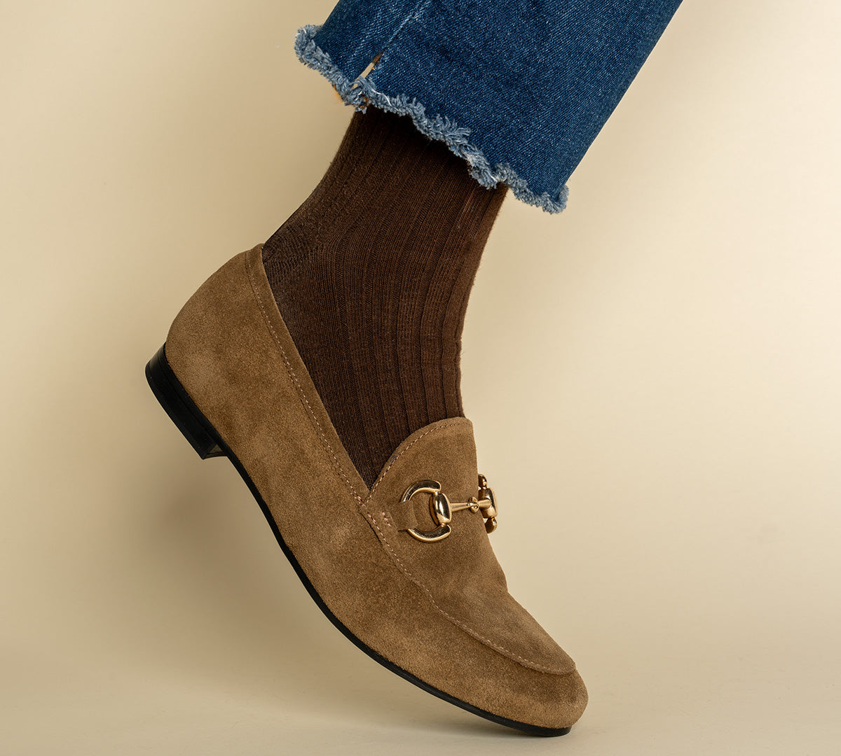 Mocasín canido serraje camel