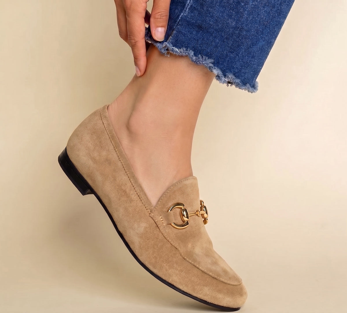 Mocasín canido serraje camel