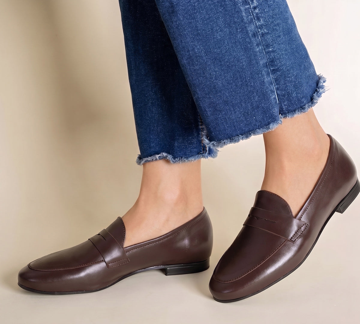 Penny Brown Leather Loafer