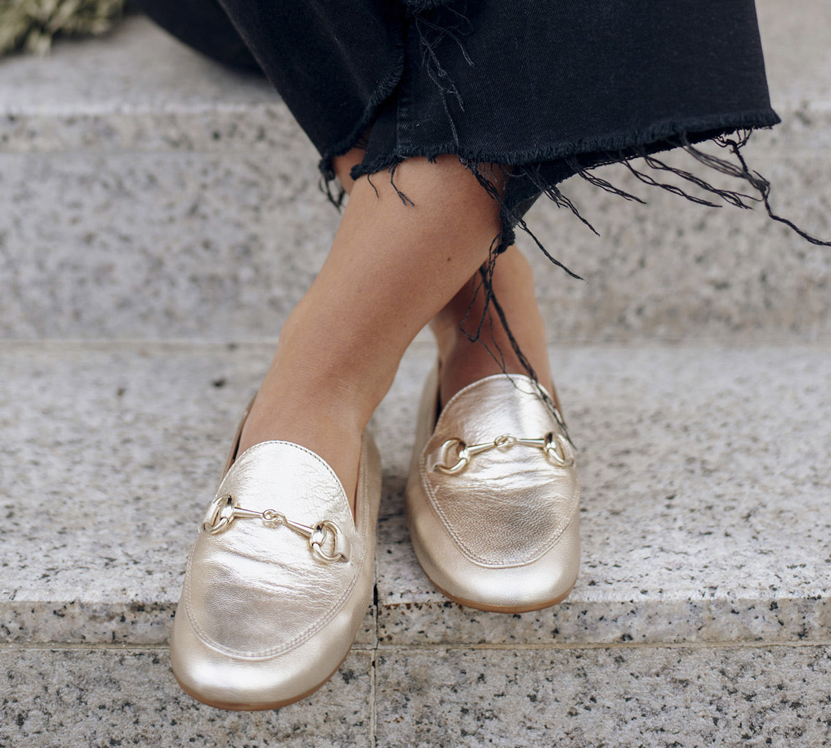 Canido Gold Leather Moccasin