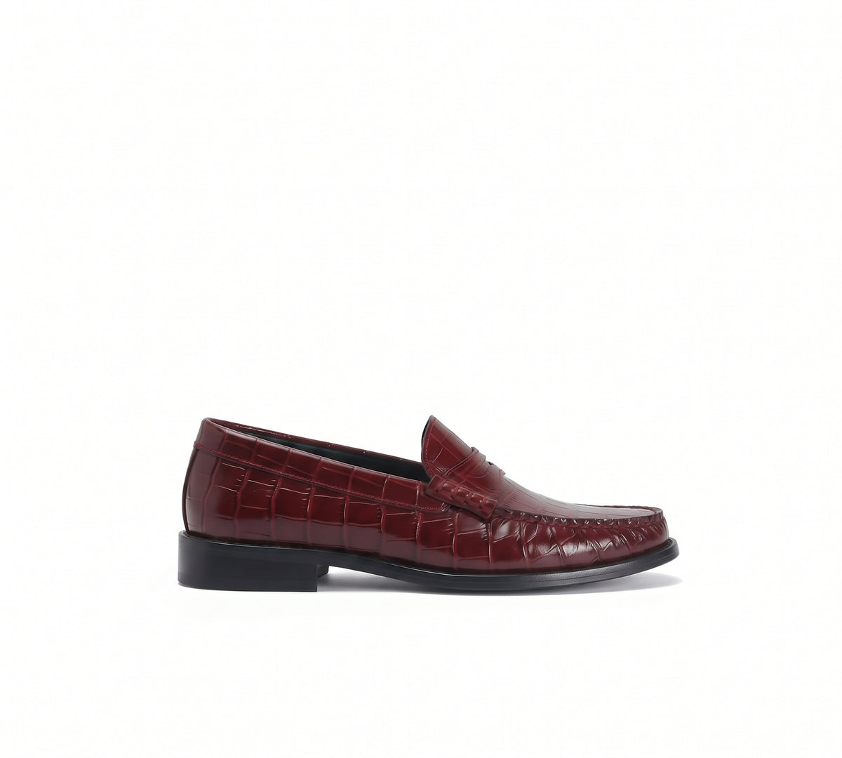 Mocasín coco piel burdeos