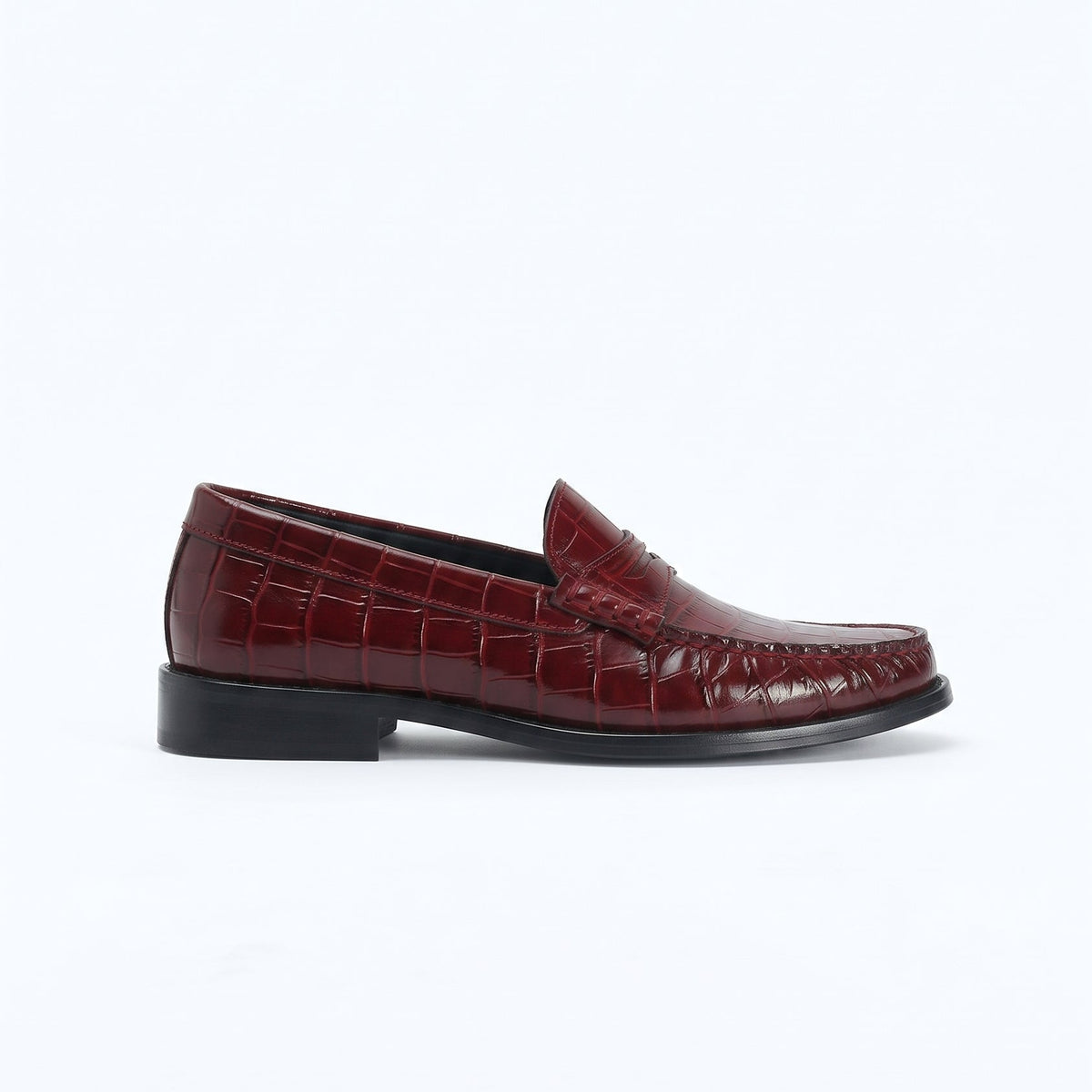Mocasín coco piel burdeos