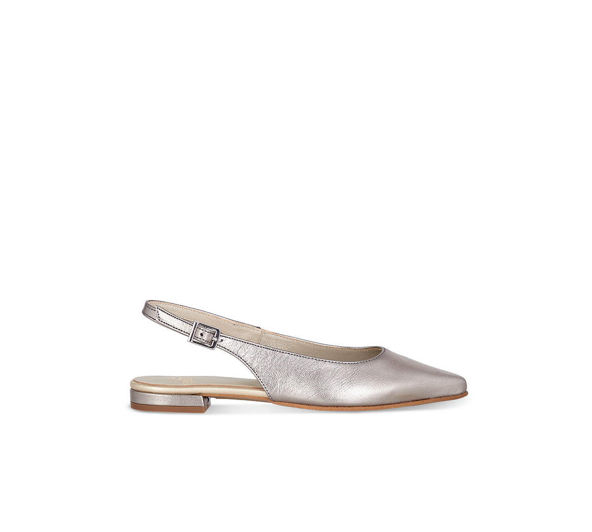 Ibiza Silver Leather Ballerinas