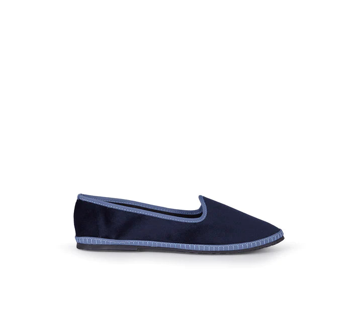 Furlane Slipper in Blue Velvet