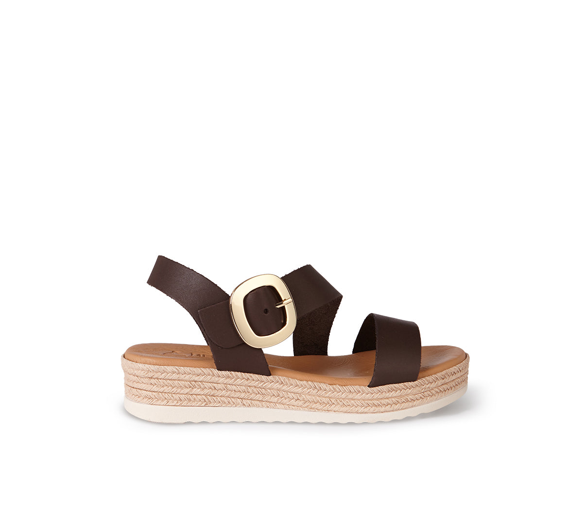 Cuña Nerva piel marrón chocolate