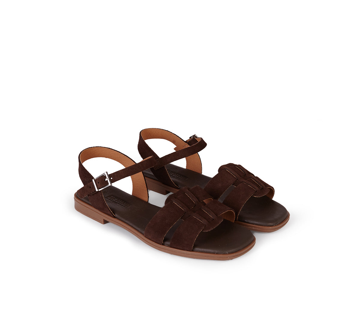 Sandalia coliseo serraje marrón chocolate