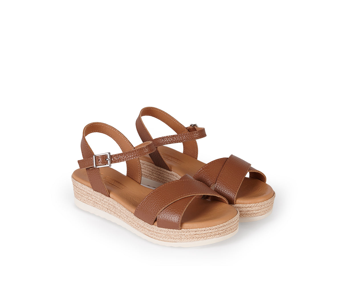 Cuña iris piel camel