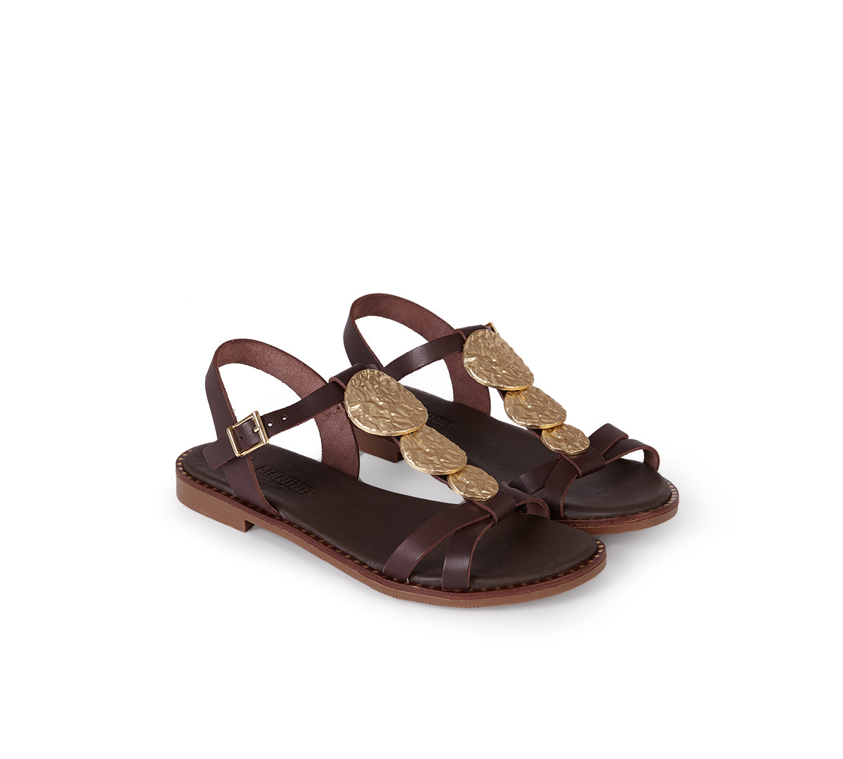Sandalia Positano piel marrón chocolate