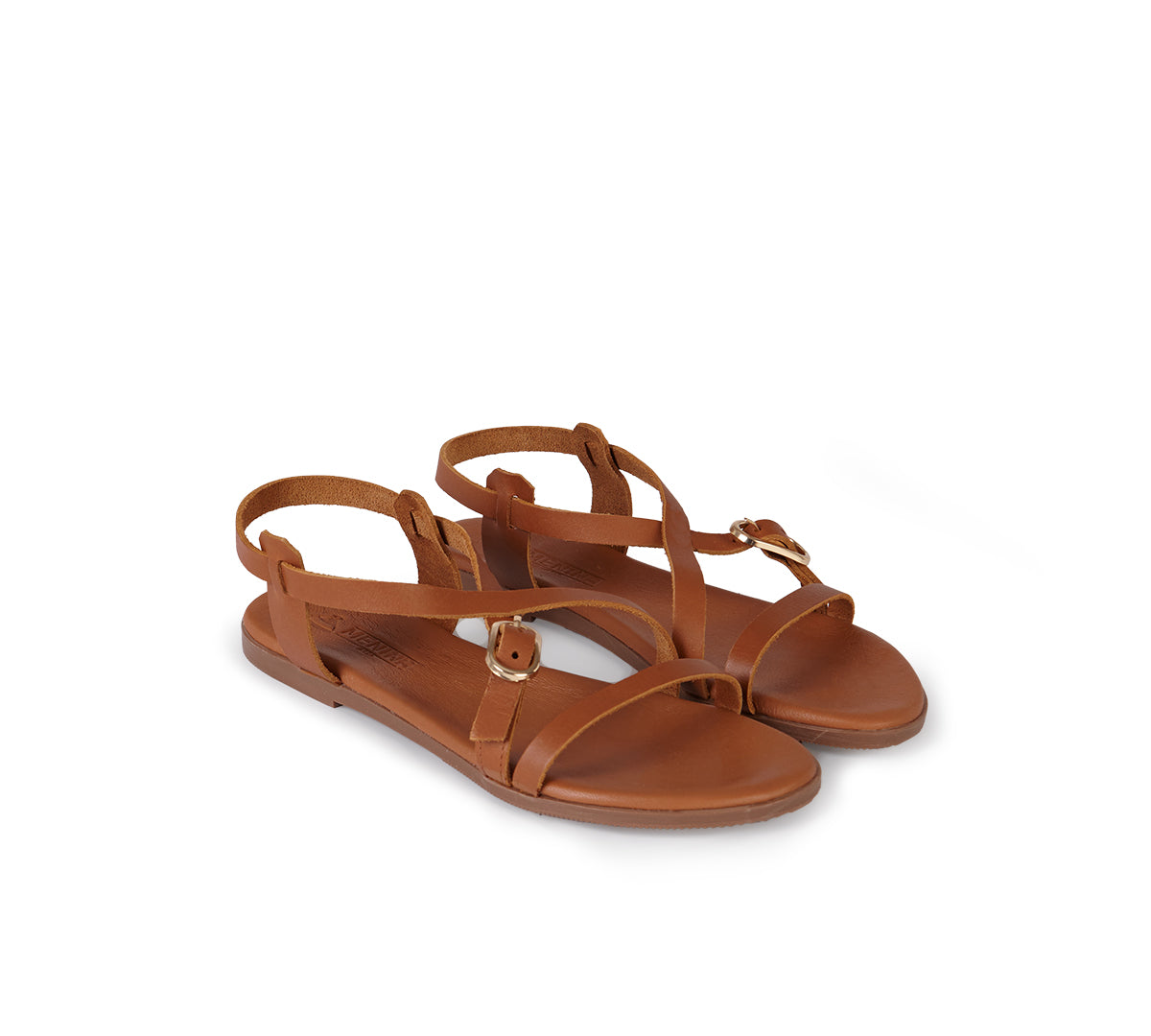 Sandalia antica piel camel