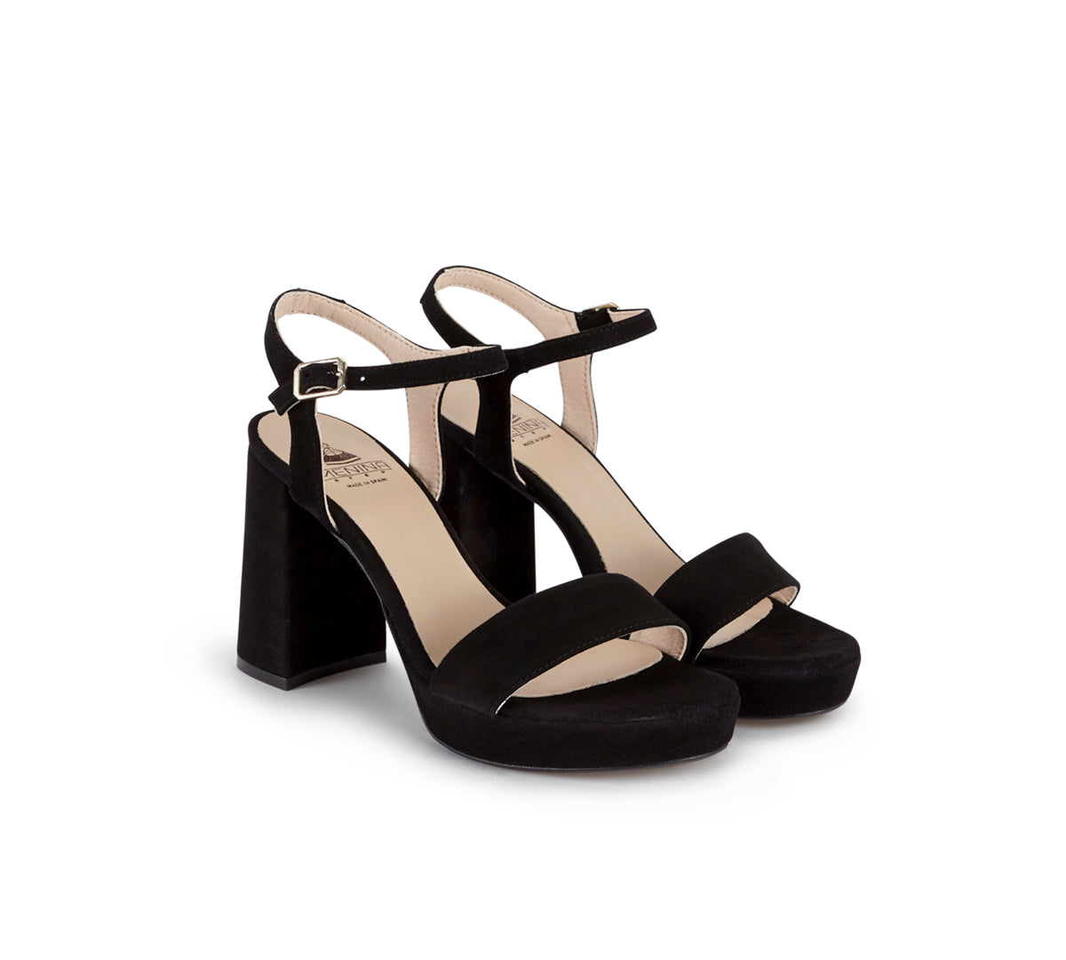 Pietra Black Suede High-Heel Sandal