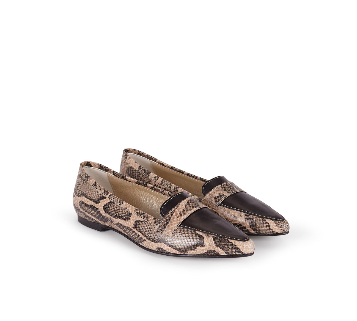 Mocasín Amanda Beige/Negro