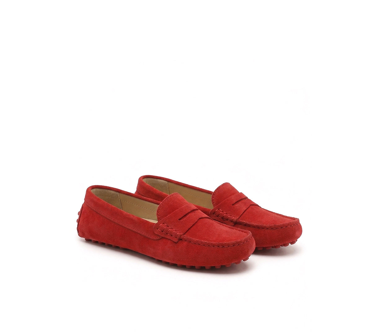 Mocasín Oporto serraje rojo