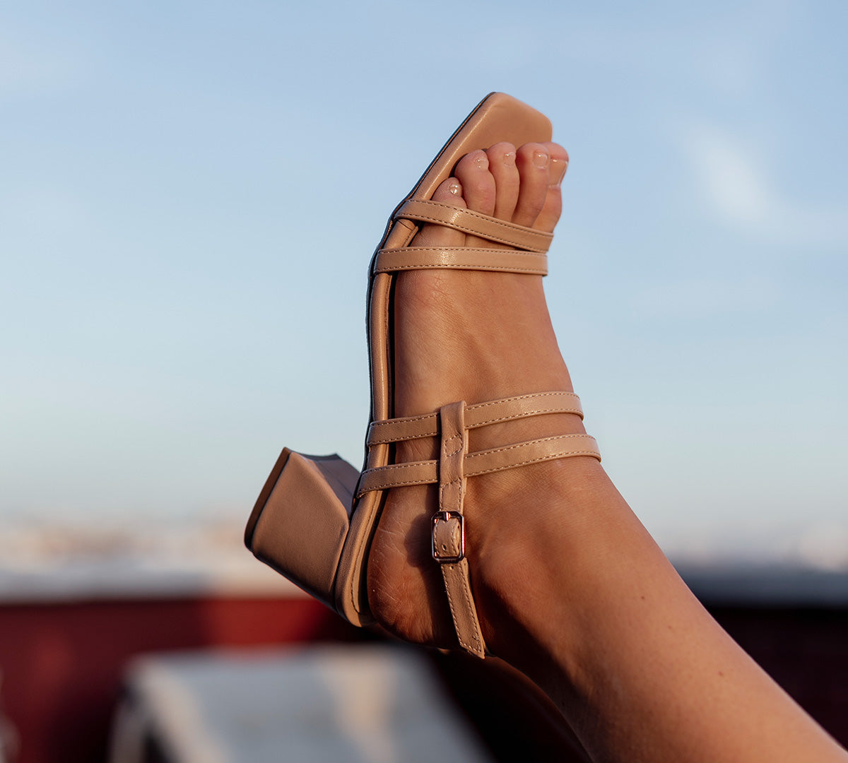  Nicole Nude High-Heel Sandal